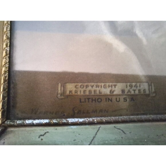 Vtg Jesus 1941© Sallman 8x10 Print w Glass 1950s Goldtone Twisted Steel Frame - Picture 2 of 11